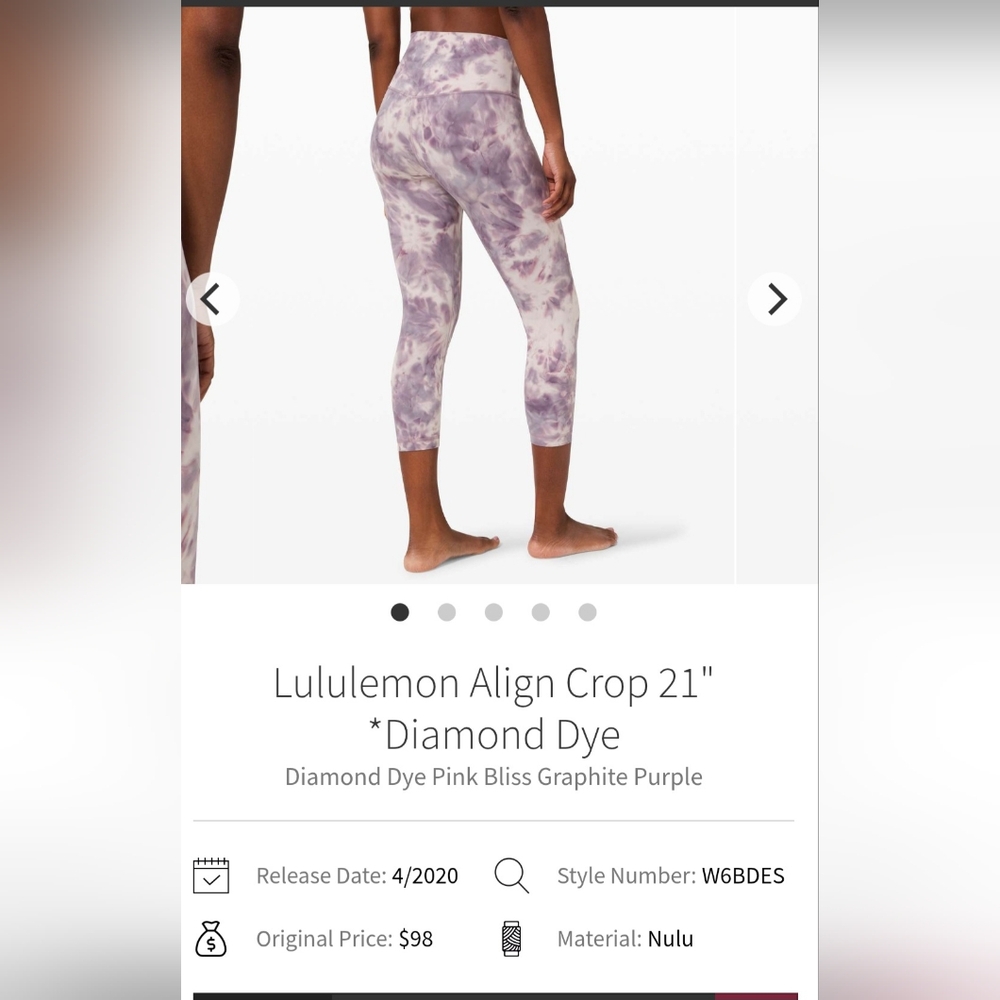 Lululemon Diamond Dye Align size 4